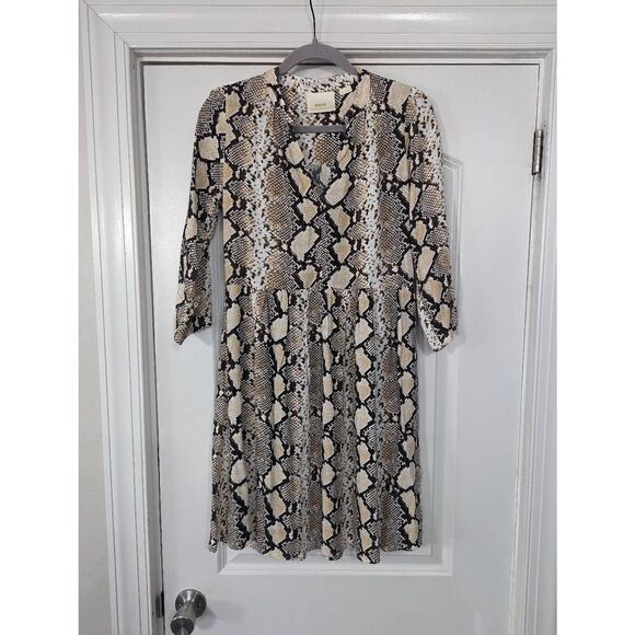 Maeve‎ by Anthropologie Juno Dress women's size XS snakeskin print fit & flare - Picture 1 of 7